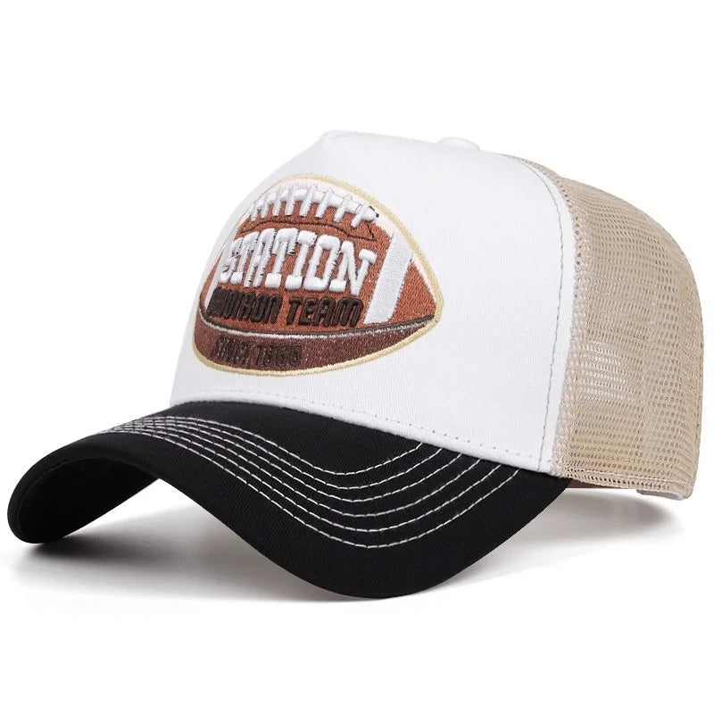 Hot Sale Unisex Baseball Cap Classic STATION Letter Pattern Mesh Cap Men And Women Breathable Streetwear Summer Trucker Hat