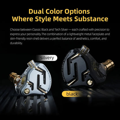 KZ ZS12 PRO 2 Hybrid-IEM-Kopfhörer – HiFi-Bass kabelgebundene Gaming-Ohrhörer mit superlinearen Treibern