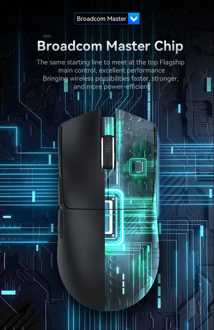 Ratón inalámbrico Attack Shark X11&R1 Tri Mode Bluetooth con base de carga RGB, ergonómico y ligero, accesorio para PC gamer