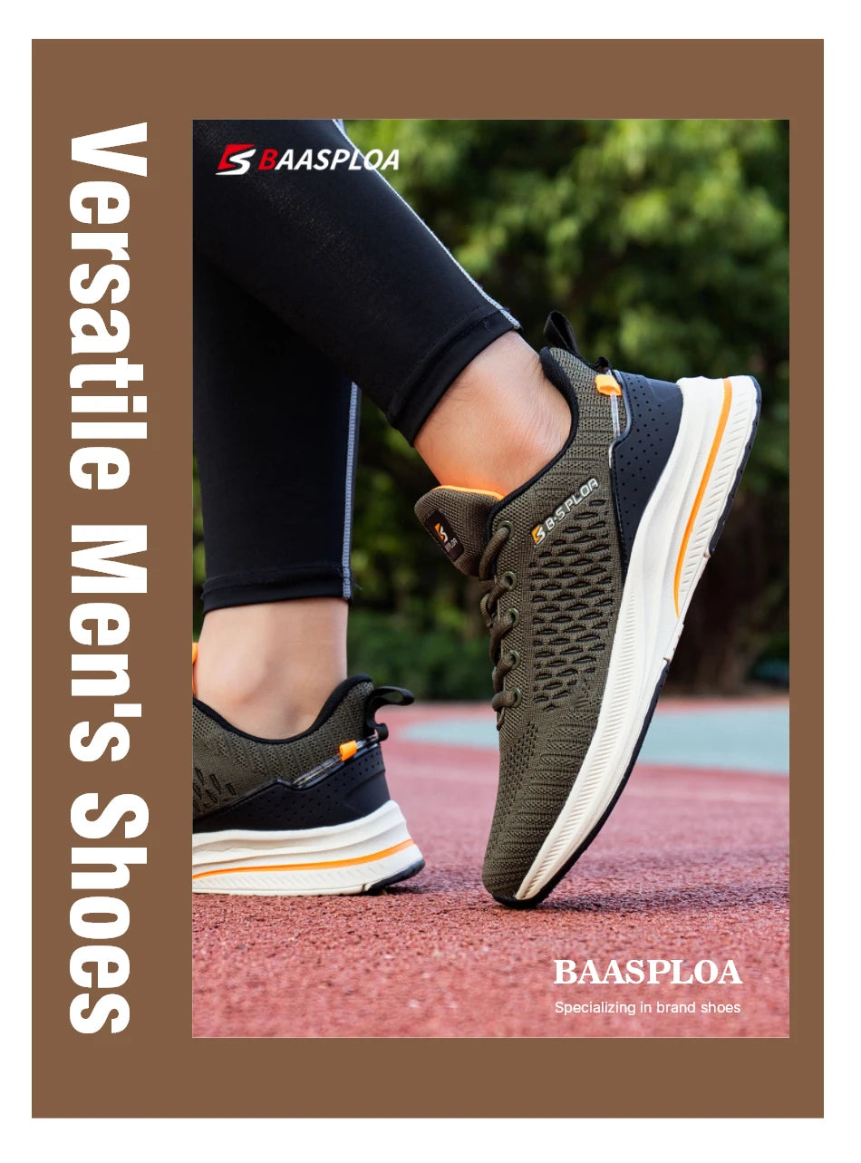Baasploa Scarpe da running uomo nuove in mesh traspirante, sneakers sportive taglie forti 41-48, scarpe casual classiche da uomo antiscivolo per outdoor, comfort elevate