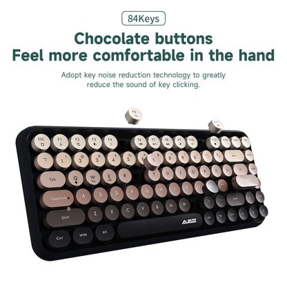 Teclado inalámbrico Ajazz 308I de 18/84 teclas con teclas redondas, Bluetooth, portátil 2.4GHz, teclado numérico para tablet, portátil y Android