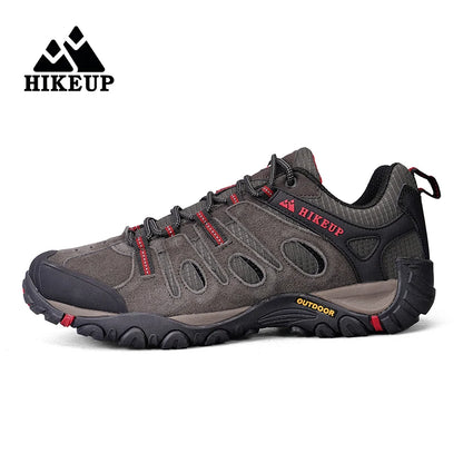 HIKEUP Buty turystyczne męskie Zimowe buty wspinaczkowe i trekkingowe dla mężczyzn Skórzane, oddychające, outdoorowe, antypoślizgowe buty sportowe i robocze dla mężczyzn