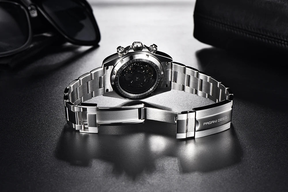 Reloj mecánico automático PAGANI DESIGN para hombre, de acero inoxidable, resistente al agua 10Bar, deportivo, de lujo casual para hombre
