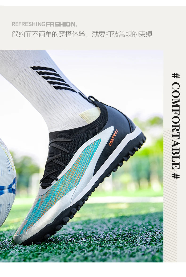 New Men's Football Boots Non-Slip Soccer Shoes Sport Outdoor Cleats Breathable Adult Long Spikes Training Boys Match Comfortable