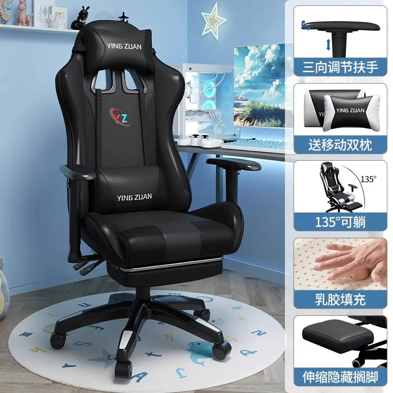 Silla gaming Silla de ordenador Asiento reclinable cómodo Juego LIVE Residencia estudiantil hogar Ergonomía para sedentarismo