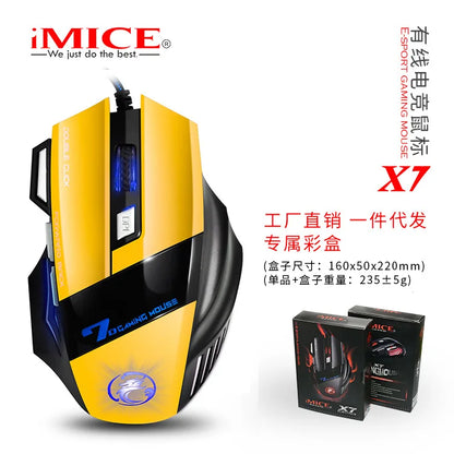 IMICE X7 Optical Gaming Mouse  Adjustable DPI Ergonomic Anti Slip Design Colorful Luminuse Suitable for DesktopComputers  Laptop
