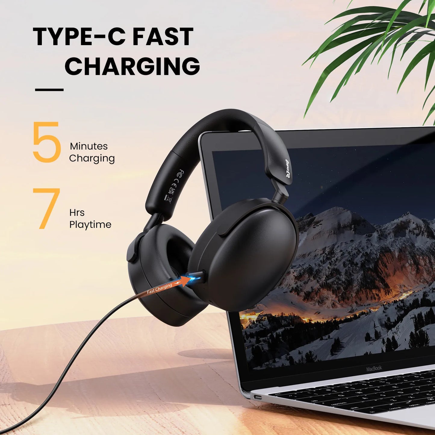 Auriculares inalámbricos Bluetooth 5.4 Oneodio SuperEQ A200 con ANC – Auriculares circumaurales con cancelación de ruido, micrófono ENC, audio Hi-Res y control desde app