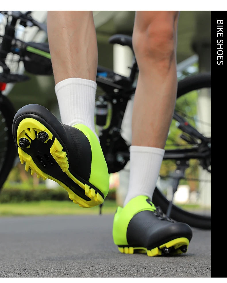 Zapatillas de ciclismo ultraligeras, transpirables y ligeras, con suelas rígidas compatibles con SPD para entrenamiento y competición en bicicleta de carretera y montaña