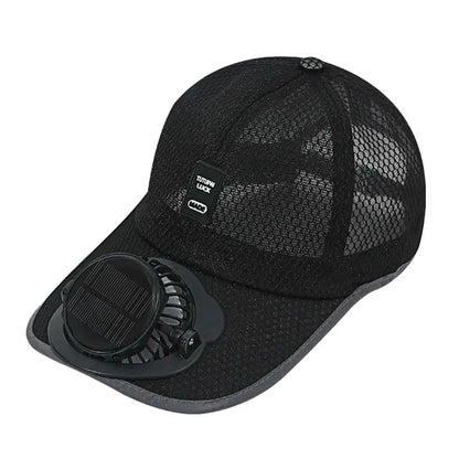 Breathable Sun Hat — Solar Fan, USB Charging
