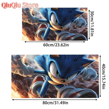 Sonic Desk Mat Smooth Table Mat Large Extended Gaming Mouse Pad Keyboard Pad For Computer