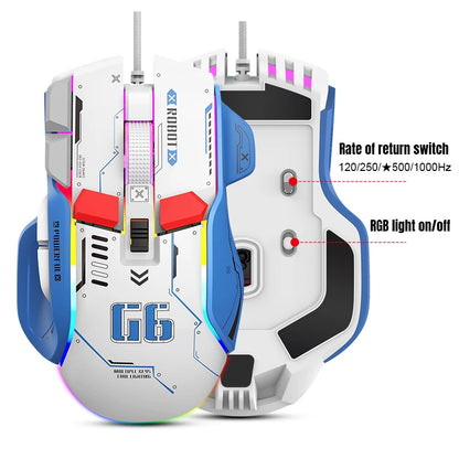 Mouse gaming cablato programmabile di fascia alta 12800dpi 12 tasti RGB per Windows IOS Home Office Laptop PC
