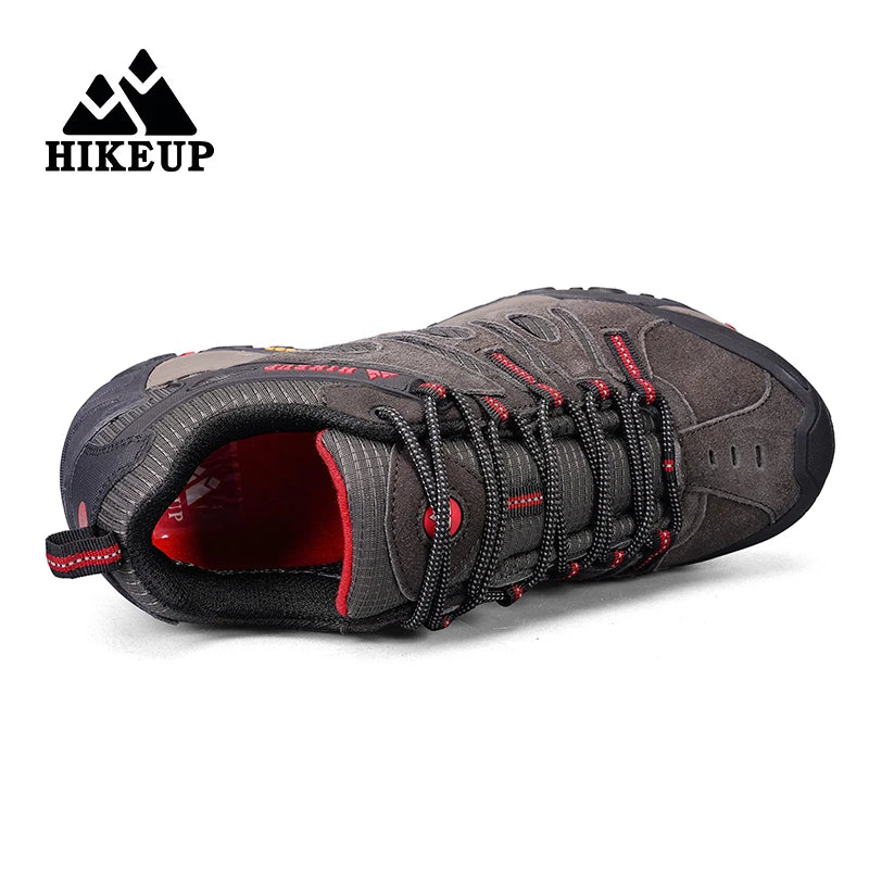 HIKEUP Buty turystyczne męskie Zimowe buty wspinaczkowe i trekkingowe dla mężczyzn Skórzane, oddychające, outdoorowe, antypoślizgowe buty sportowe i robocze dla mężczyzn