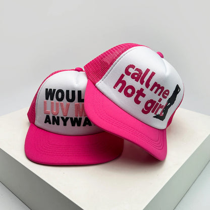 Gorras de béisbol unisex nuevas con bloques de color, letras estampadas y bordadas, estilo hip hop, malla transpirable, visera para el sol, tipo trucker streetwear, versátiles