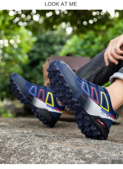 Zapatillas de ciclismo para hombre, calzado outdoor de montaña y cross-country, antideslizante y resistente al desgaste, para entrenamiento de ciclismo y senderismo