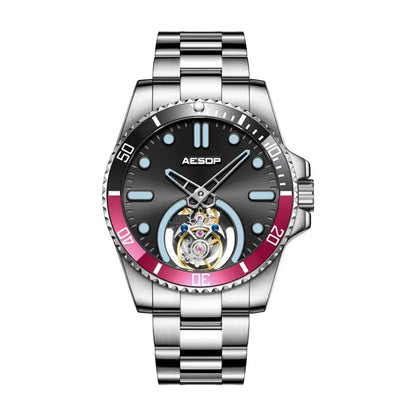 AESOP 2025 Men Flying Tourbillon Mechanical Wristwatch Male Skeleton Luxury Sapphire Watch Mens Waterproof Super Luminous Clocks