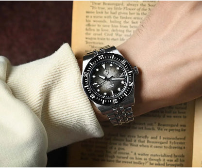 San Martin 37.5mm 40mm Enamel Spiral Vortex Dial Men Luxury Diver Watch Miyota 9015 Automatic Mechanical Waterproof 200m SN0148