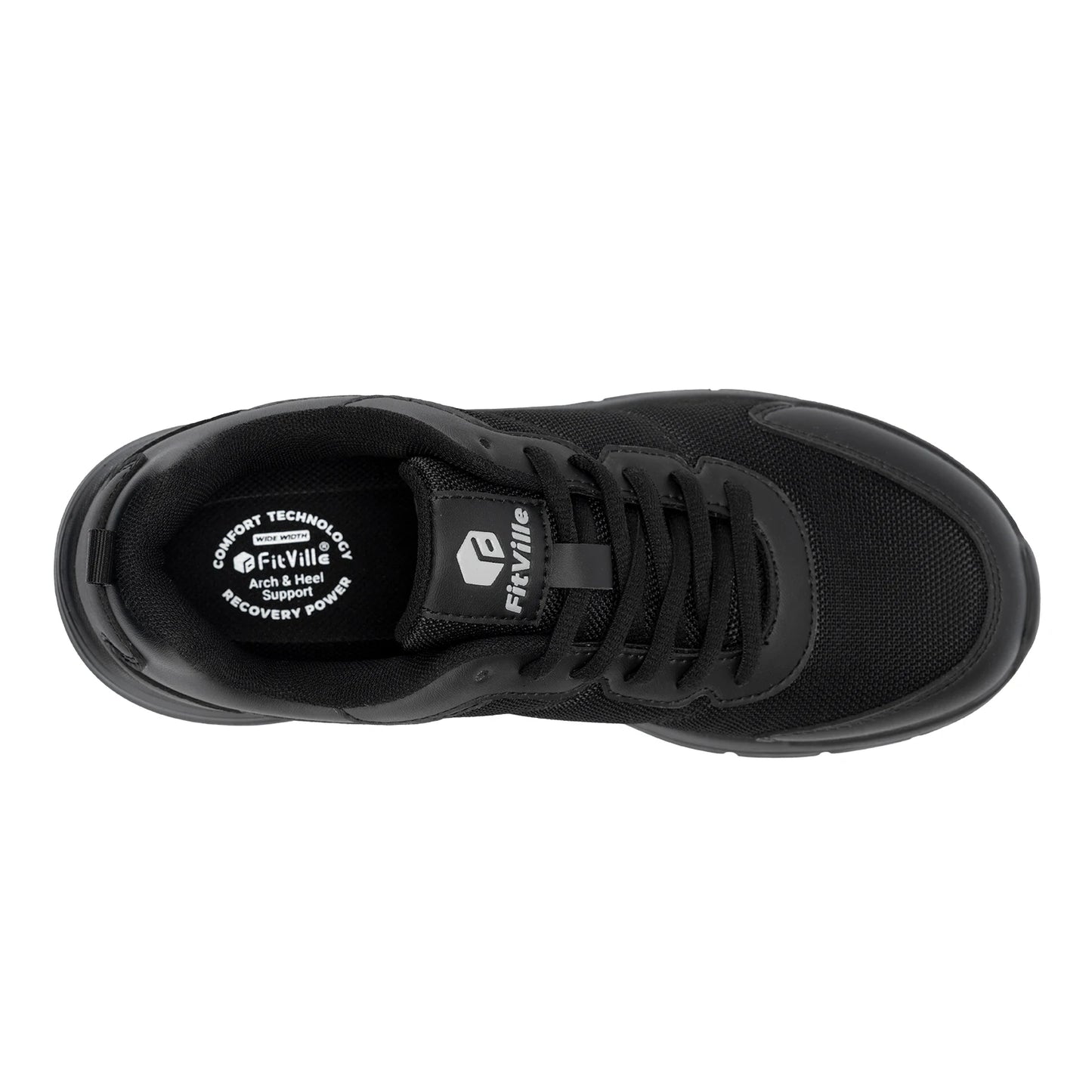 Scarpe da camminata FitVille da uomo, larghezza ampia, massima ammortizzazione, sneakers sportive leggere per alleviare il dolore da fascite plantare