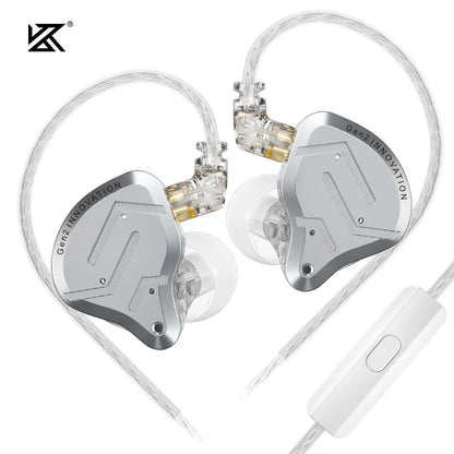 KZ ZSN Pro 2 Hybrid-In-Ear-Kopfhörer mit Kabel – 1BA+1DD HiFi-Bass, geräuschunterdrückende Ohrhörer mit Mikrofon