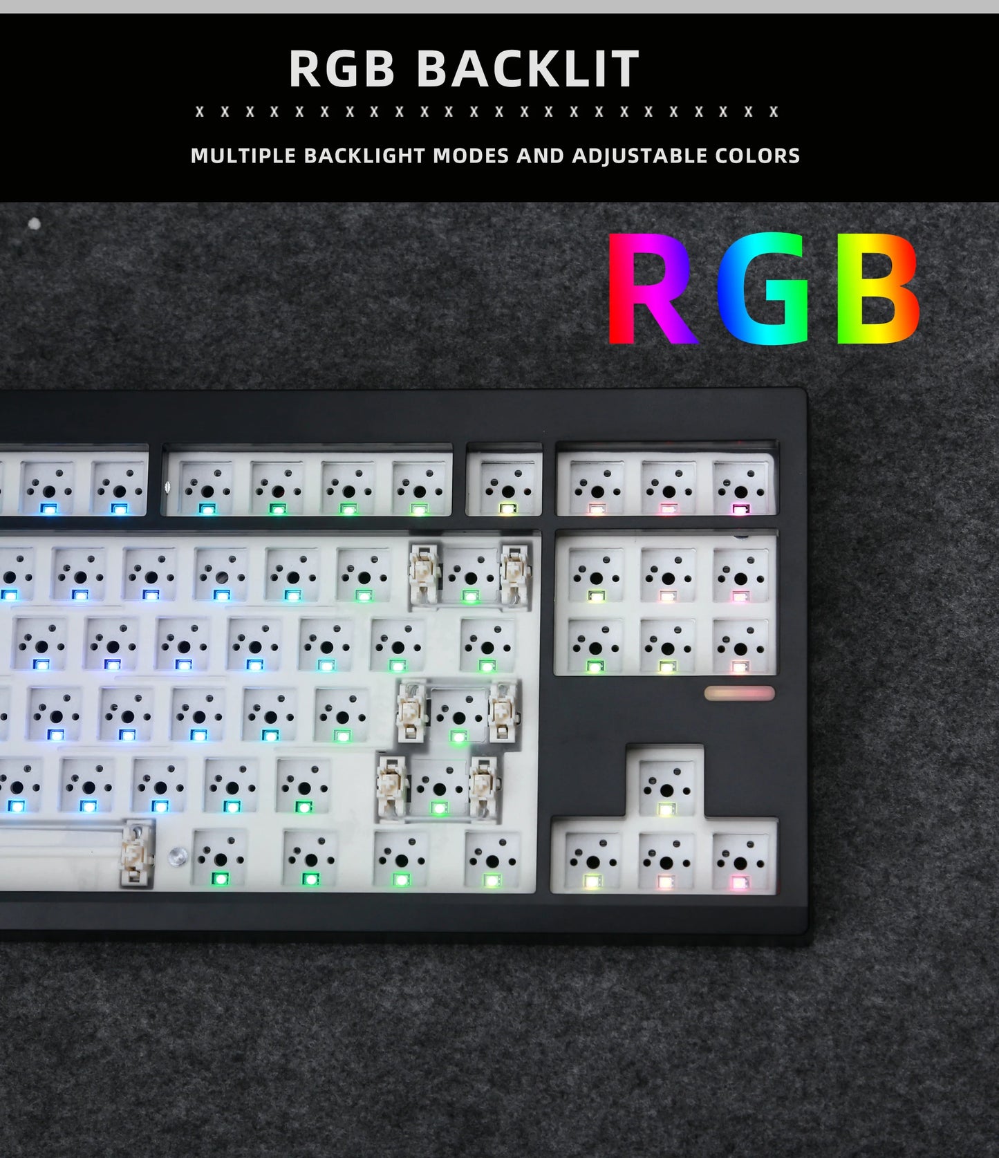 Kit de teclado mecánico ZUOYA GMK87L con estructura gasket, programable VIA/QMK, hot-swap, tres modos, inalámbrico, RGB