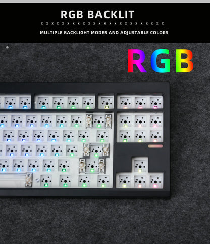 Kit de teclado mecánico ZUOYA GMK87L con estructura gasket, programable VIA/QMK, hot-swap, tres modos, inalámbrico, RGB