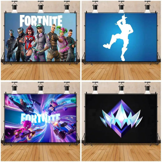 Game F-fortniteds hot  Background For Photography Bunny Easter Eggs Vintage Wood Board Kids Birthday Party Decor Backdrops