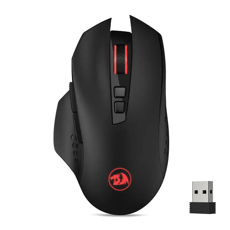 Mouse Gaming Wireless Redragon M656 Gainer, 4000 DPI, Mouse Gamer Wireless 2.4Ghz con 5 livelli DPI, 7 pulsanti macro, retroilluminazione LED rossa