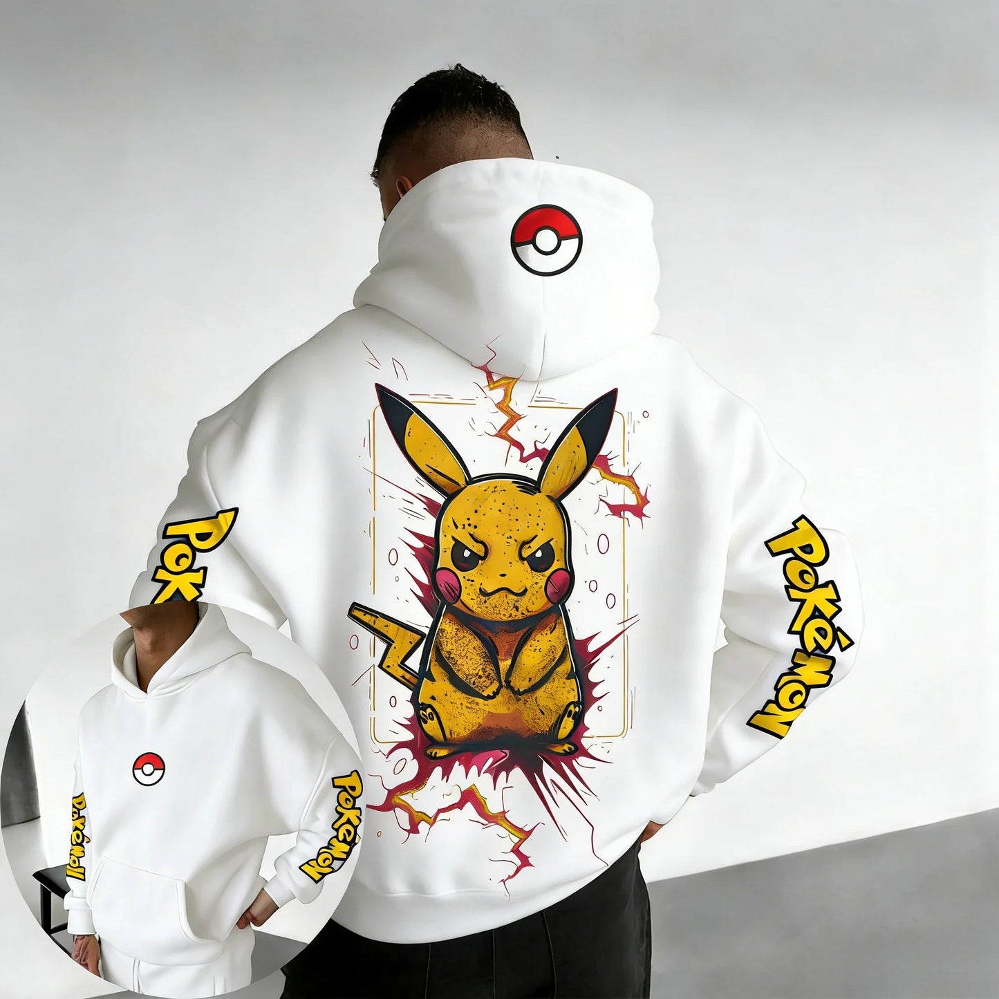 2026 Pokémon Games Pikachu Co Branded Cotton Hoodie Spring/Summer New Harajuku Men's and Women's Loose Casual Parent Child Top