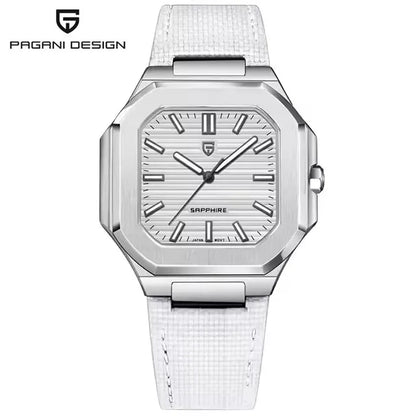 Reloj de lujo cuadrado de cuarzo PAGANI DESIGN 2026 para hombre, cristal de zafiro AR, movimiento japonés, luminoso, acero 316L completo