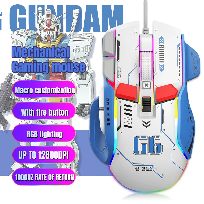 Mouse gaming cablato programmabile di fascia alta 12800dpi 12 tasti RGB per Windows IOS Home Office Laptop PC