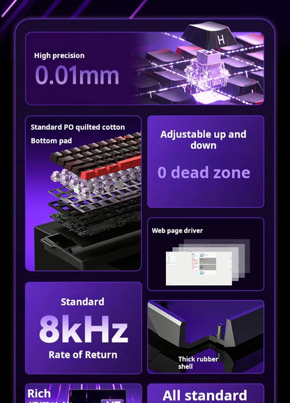 AULA WIN60 HE Tastiera cablata ad asse magnetico RT, tastiera meccanica personalizzata per giochi e-sport, polling rate 8K