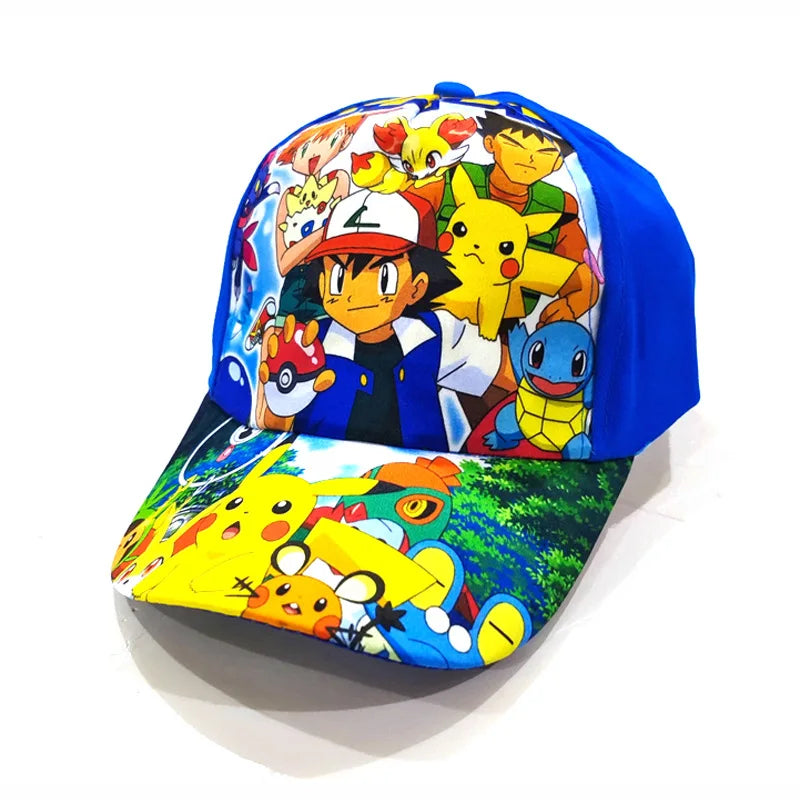 Cartoon Pokemon Baseball Cap Pikachu Hat Adjustable Pokemon Cosplay Hip Hop kids Girls Boys Anime Figure Toys children Gifts