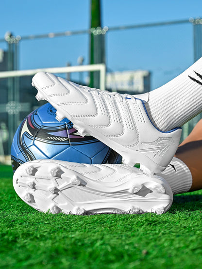 Chaussures de football professionnelles AG/FG, semelle extérieure en TPU antichoc, tige respirante en tissu PU, résistantes à l'usure et antidérapantes pour adultes et enfants