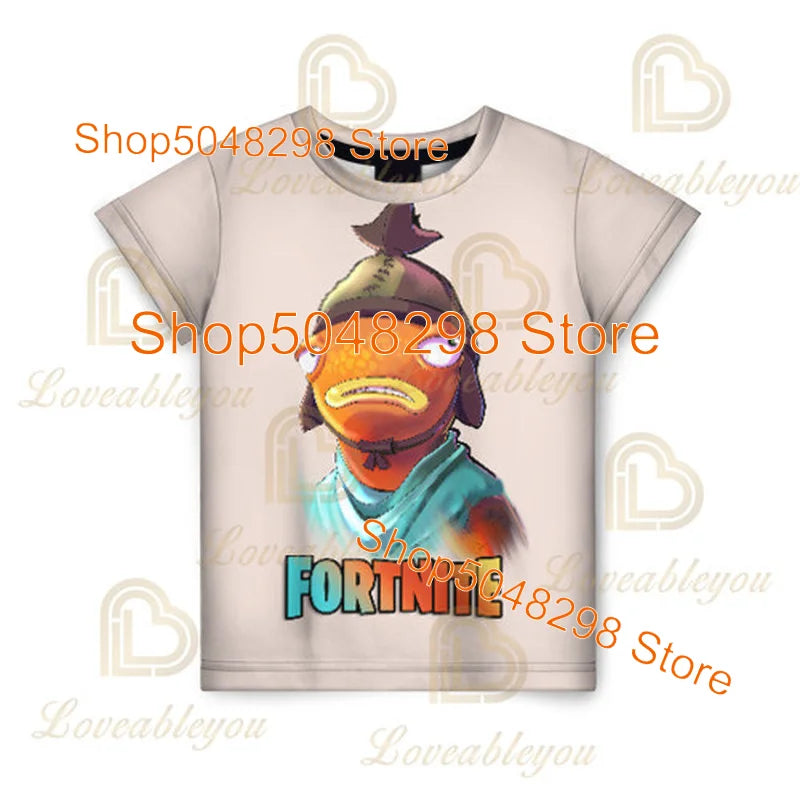 Cartoon Fortnite New Summer Children T Shirt 3D Printed Boys Girls Streetwear Adults Kids Clothes Funny Tee O-Neck Tops
