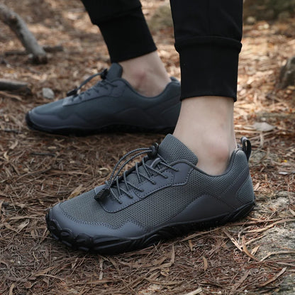Zapatillas de senderismo para hombre, sin cordones, transpirables, para deportes al aire libre, escalada, trekking y running; antideslizantes, cómodas, calzado informal de jogging para hombre