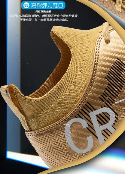 Scarpe da calcio per bambini antiurto sulla punta, chiusura con lacci, tacchetti corti antiscivolo, resistenti all’usura e traspiranti, per partite su erba all’aperto
