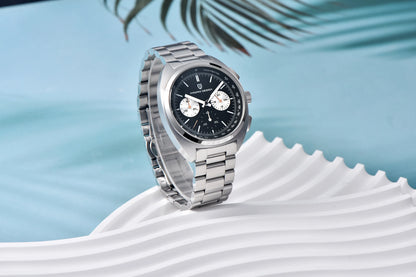 PAGANI DESIGN 2025 New Panda Dial Men Watches Luxury Quartz Watch For Men Japan VK63 Sport Chronograph Sapphire glass Wristwatch