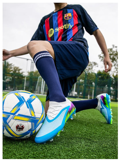 Botas de fútbol para hombre, nuevas, para partido y entrenamiento, calzado de fútbol antideslizante con tacos largos FG, ultraligeras, para exterior, zapatillas, dropshipping