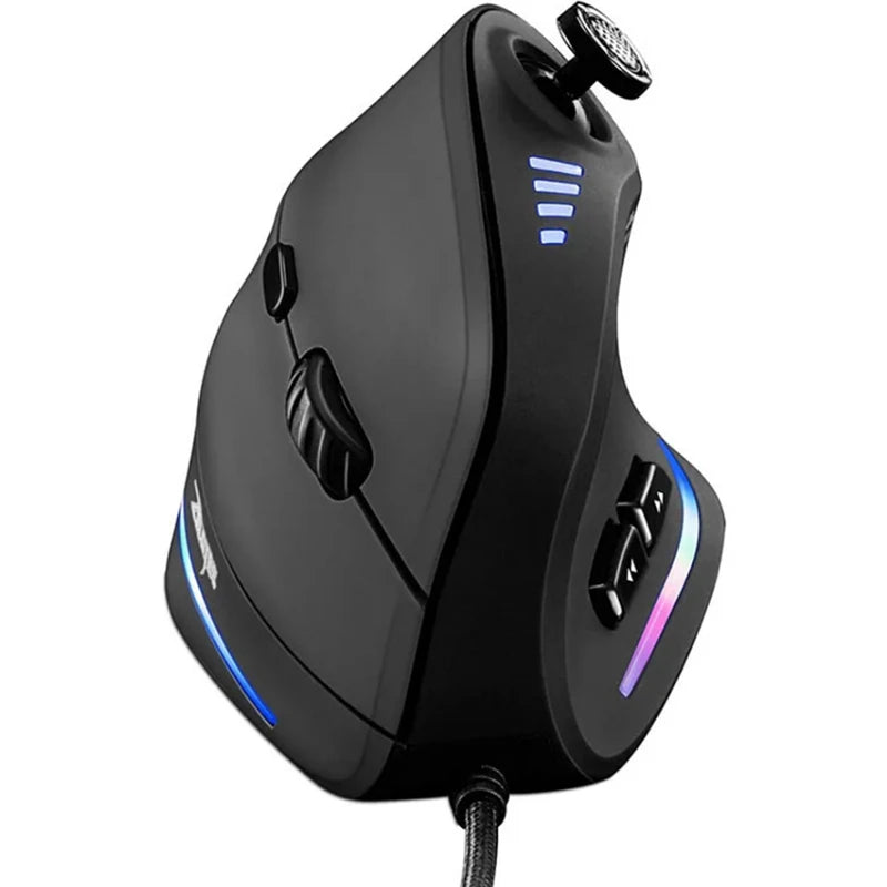 BOW Wired Gaming Mouse Programmable 12 Buttons RGB Mouse for Gamer Desktop Laptop PC Ergonomic Vertical Mouse Joystick 10000DPI