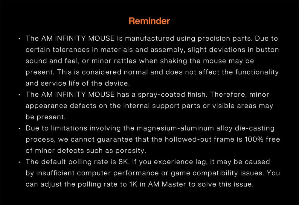 Angry Miao Infinity Mouse Wireless da Gaming Hot-Swappable in Metallo Ultralight Hollow PAW3950 Dual 8K Cablato Tri-Mode Arancione