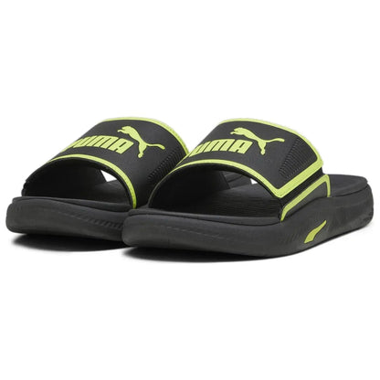 Sandales PUMA Softride, sandales confortables à enfiler, chaussures, noir et vert, 382111-20.