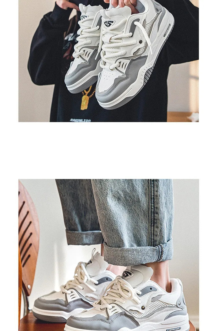 New Mesh Men's Casual Sneakers Comfortable Male Running Shoes for Men Lace-up Platform Skateboard Shoes Student Sports Sneakers