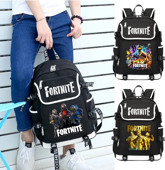 Fortnites Large Capacity Backpack Casual Shoulder Bag with USB Port Unisex Anime Students Schoolbag New Stylish Stationery Gift