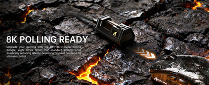 Mouse gaming wireless ATTACK SHARK R11 ULTRA in fibra di carbonio, 8000Hz, PAW3950MAX, 42000DPI, ultraleggero 49g, 20000FPS, Nordic 52840
