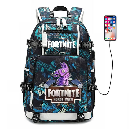 Zaino scolastico Fortnite con stampa gaming per ragazzi e ragazze, grande capacità, impermeabile, leggero e resistente, regalo di compleanno