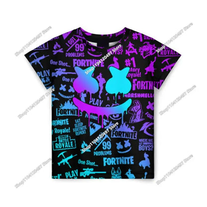 Camiseta 3D Battle Royale Fortnite, camisetas para hombres y mujeres, niños y niñas, tops de dibujos animados Victory, ropa para adolescentes, camisetas y tops infantiles de héroes de videojuegos