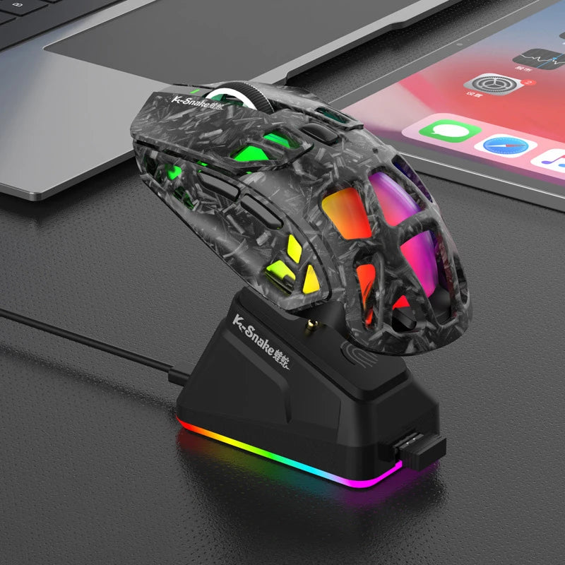 Lenovo Tri-Mode -kevyt pelihiiri RGB-lataustelakalla, 12000DPI, 2.4G/Bluetooth/langallinen ergonominen hiiri PC:lle ja kannettavalle tietokoneelle