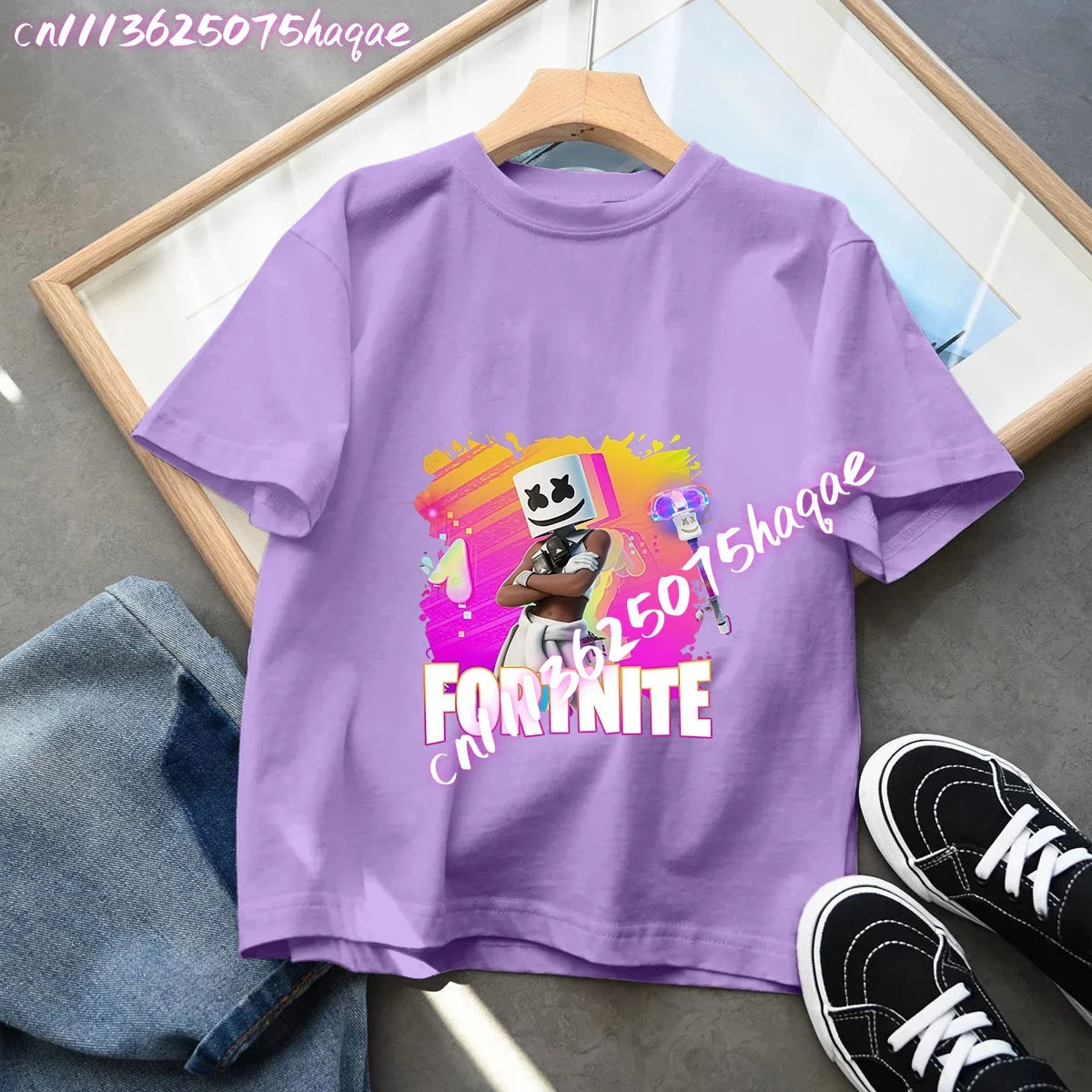 Camisetas Fortnite para niños con estampado de anime y personajes, tops de dibujos animados Fortress Night, ropa de verano para niñas, manga corta, camisetas tipo pulóver