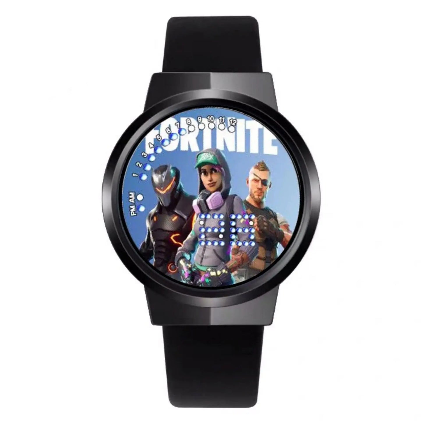 Reloj Fortnite de moda cute, cartoon y kawaii personalizado con luz nocturna LED táctil, reloj electrónico para estudiantes, regalo para amigos