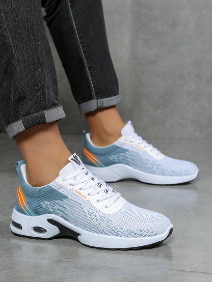 Scarpe da uomo, scarpe casual da uomo, mesh traspirante, ammortizzate ad aria, suola morbida, scarpe sportive alla moda color block