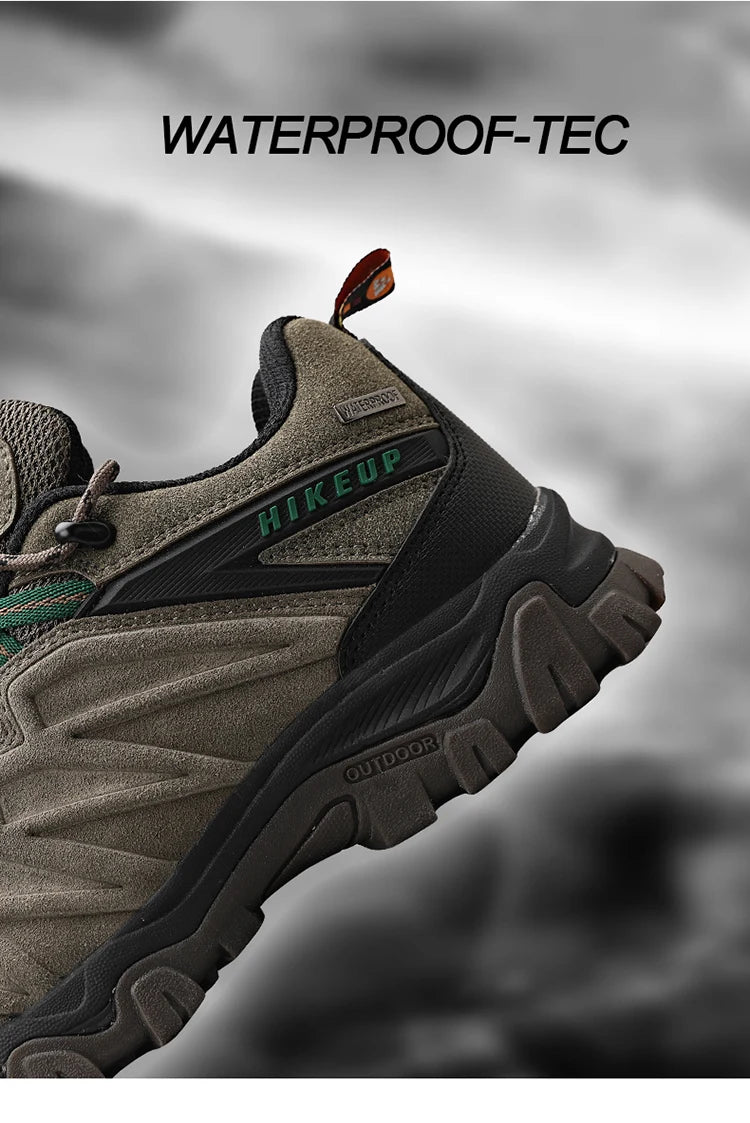 HIKEUP Scarpe da trekking in pelle di alta qualità, resistenti, da outdoor sportivo, da uomo, con lacci, per escursionismo, arrampicata e caccia
